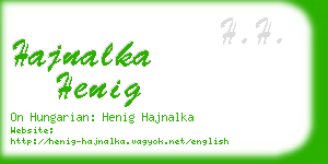 hajnalka henig business card